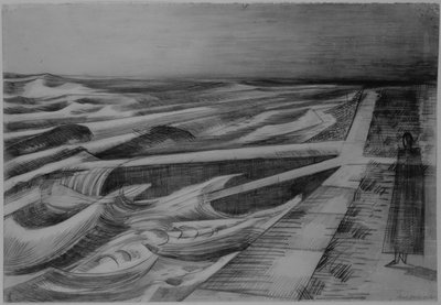 Night Tide, Dymchurch af Paul Nash
