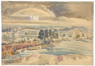 Solopgang over dalen af Paul Nash