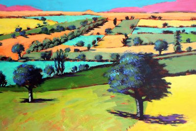Coombe close up 4 (akryl ombord) af Paul Powis