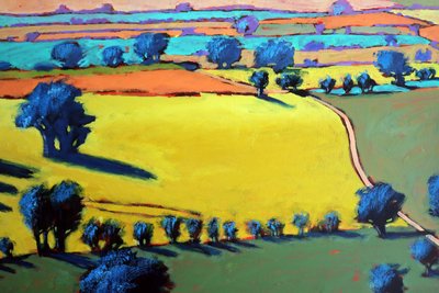 Cotswold Way tæt på (akryl ombord) af Paul Powis