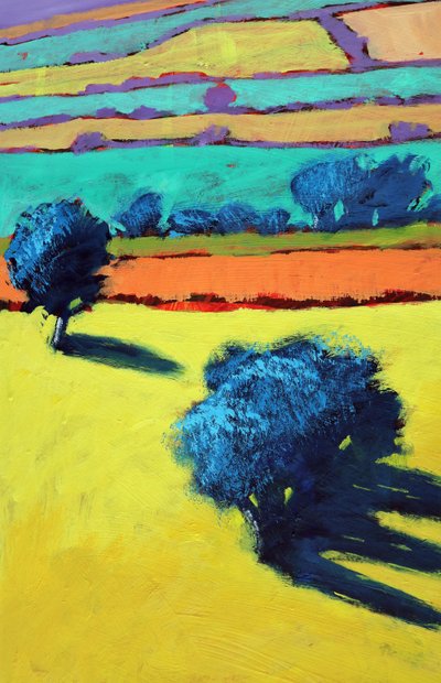 Cotswold Way close up 1 (akryl ombord) af Paul Powis