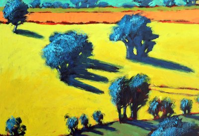 Cotswold Way close up 3 (akryl ombord) af Paul Powis