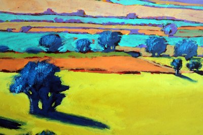 Cotswold Way close up 9 (akryl ombord) af Paul Powis