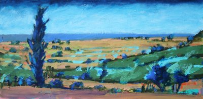 Devon Coast, 2021 (akryl på plade) af Paul Powis