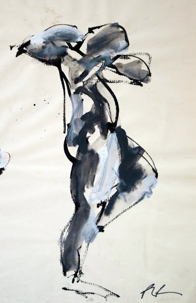 Life Drawing, 2024 (blæk på papir) af Paul Powis