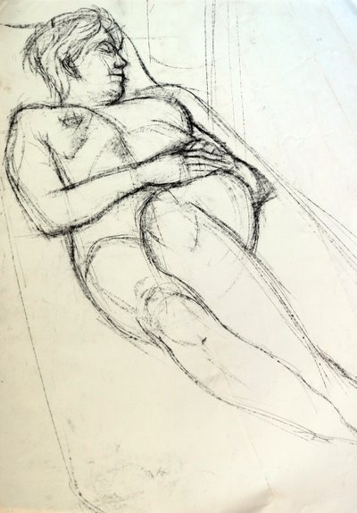 Life Drawing I, 2024 (conte på papir) af Paul Powis
