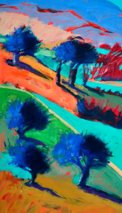 Looking West #2 (detalje), 2024 (akryl på plade) af Paul Powis