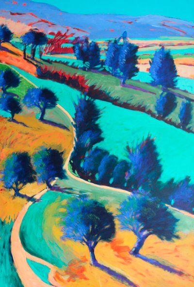 Looking West #5 (detalje), 2024 (akryl på plade) af Paul Powis