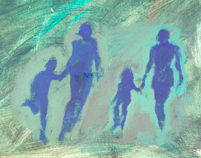 Mothers  Children, 2024 (akryl på papir) af Paul Powis