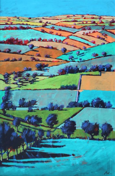 Rodge Hill (akryl om bord) af Paul Powis