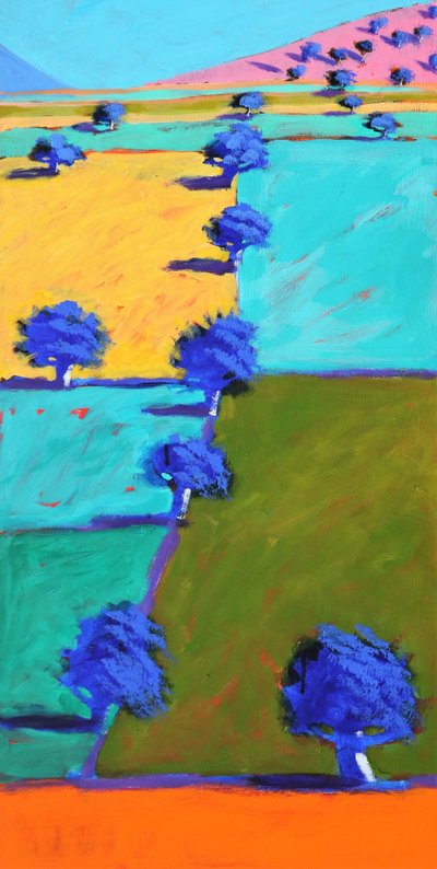 Swineyard Hill, 2021 (akryl på plade) af Paul Powis