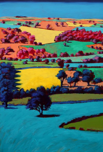 Teme Valley III (akryl om bord) af Paul Powis
