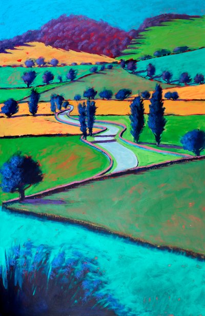 Towards Ledbury, 2024 (akryl på plade) af Paul Powis