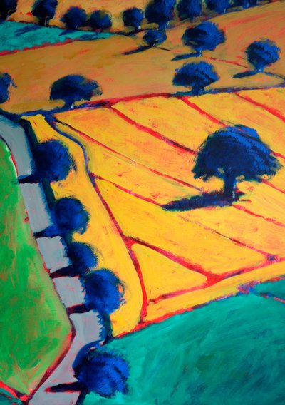 Towards Upton #3 (detalje), 2024 (akryl på plade) af Paul Powis