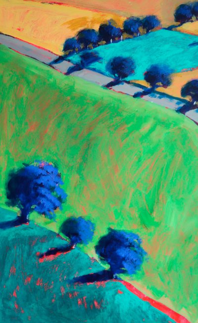 Towards Upton #4 (detalje), 2024 (akryl på plade) af Paul Powis