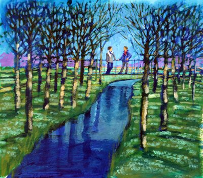 Valentine, 2024 (akryl på papir) af Paul Powis