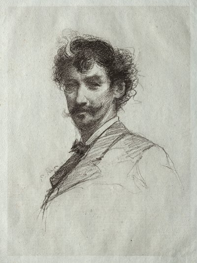 James McNeill Whistler med White Lock og Monocle af Paul Rajon