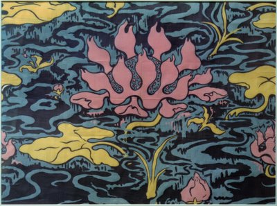 Dekorationsstof med åkande af Paul Elie Ranson