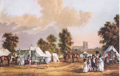En militærlejr i St Jamess Park under Gordon Riots, fra British Adventure udgivet af Collins, 1947 af Paul Sandby