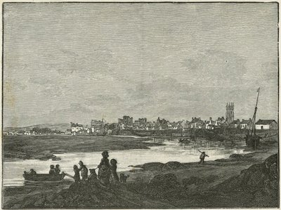Cardiff fra syd (kobberstik) af Paul Sandby