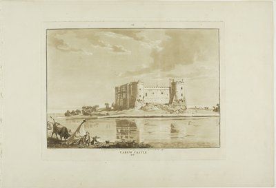 Carew Castle, planche otte fra Twelve Views in Wales af Paul Sandby