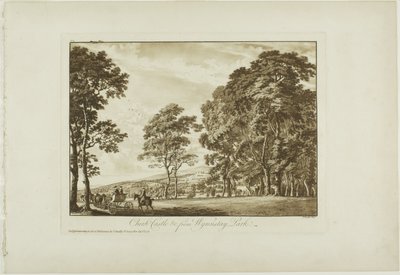 Chirk Castle og ca. fra Wynnstay Park af Paul Sandby