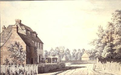 Figurer uden for en landsbypub af Paul Sandby