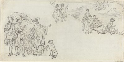 Mine damer og herrer i en Country Park af Paul Sandby