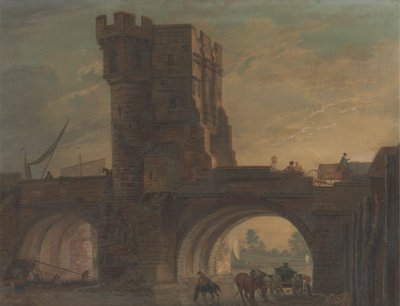Old Bridge ved Shrewsbury af Paul Sandby