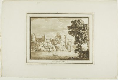 Pembroke Castle, fra Twelve Views in Aquatinta fra tegninger taget på stedet i det sydlige Wales af Paul Sandby