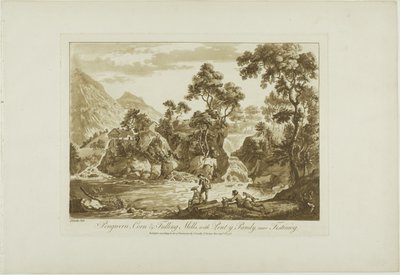 Pengeran Corn and Fulling Mills, med Pont y Pandy, nær Ffestiniog af Paul Sandby