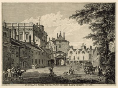 Scotland Yard med en del af Bankethuset af Paul Sandby
