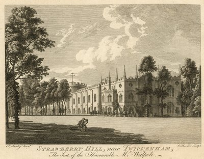 Strawberry Hill, Twickenham, London, sæde for den ærede Horace Walpole af Paul Sandby