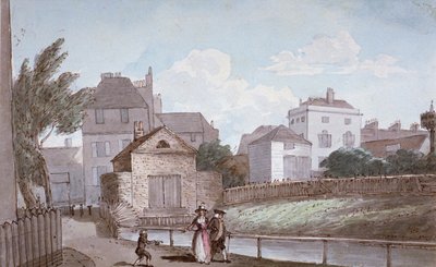 The Thatched House Inn and the New River, Islington, London, c1790. af Paul Sandby