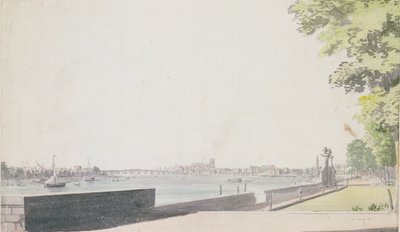 Udsigt fra Somerset House Garden, ser mod Westminster Bridge, 1756 af Paul Sandby