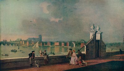 Udsigt fra terrassen i Old Somerset House, c1770 af Paul Sandby