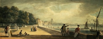 Udsigt over byen fra terrassen i Somerset House af Paul Sandby