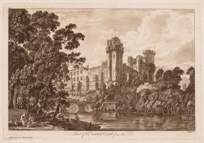 Udsigt over Warwick Castle: En del af Warwick Castle fra sydøst, 1776. af Paul Sandby