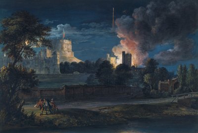 Windsor Castle fra Datchet Lane på en glædelig nat, 1768 af Paul Sandby