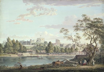 Windsorin linna, Thamesin toiselta puolelta (vartaloväri kynän päällä paperilla) af Paul Sandby