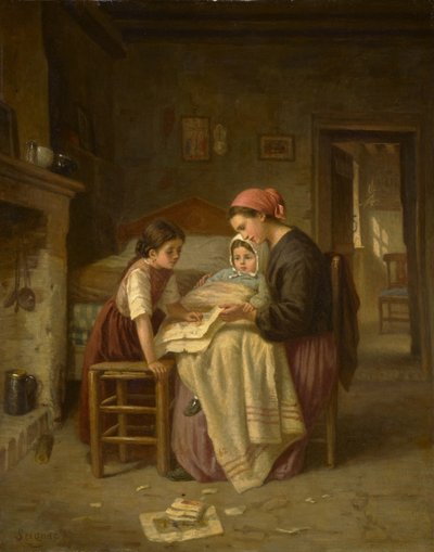 Det syge barn, ca. 1870-75 af Paul Seignac