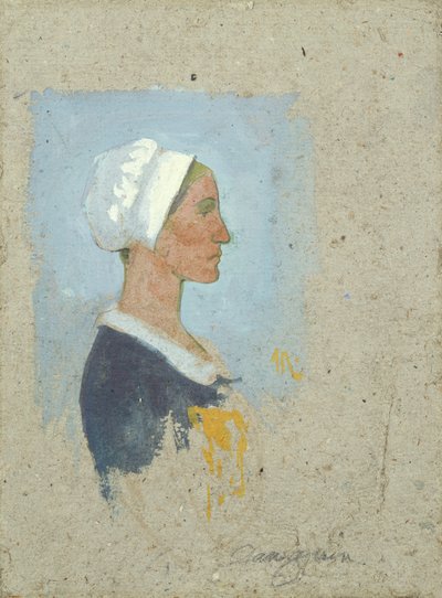 En bretonsk bondekvinde (gouache om bord) af Paul Sérusier