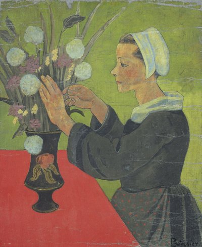 Bretonsk kvinde med buket (Huelgoat) af Paul Sérusier