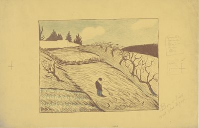 La fin du jour (Dagens slutning) 1893 (farve litho) af Paul Sérusier
