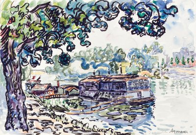 Asnières, ca. 1900-05 (w/c, pensel og sort blæk over blyant på papir) af Paul Signac
