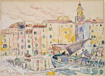 Fra havnen i Saint-Tropez af Paul Signac