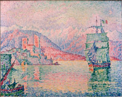 Antibes havn i aftenlyset af Paul Signac