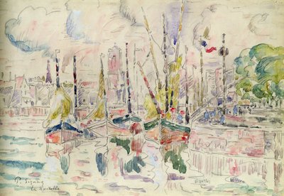 La Rochelle (akvarel på papir) af Paul Signac
