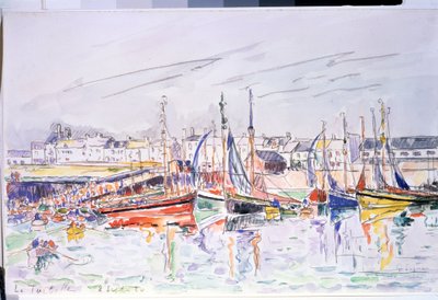 ""La Turballe"" Sejlbåde i havnen i La Turballe i Loire Atlantique. Akvarel af Paul Signac (1863-1935) 1930 Pushkin Museum, Moskva af Paul Signac