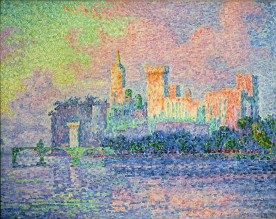 Le chateau des Papes, Avignon (maleri på lærred) af Paul Signac